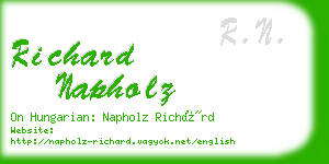 richard napholz business card